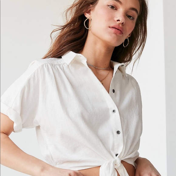 BDG Tops - Urban Outfitters BDG Jena Tie-Front Blouse